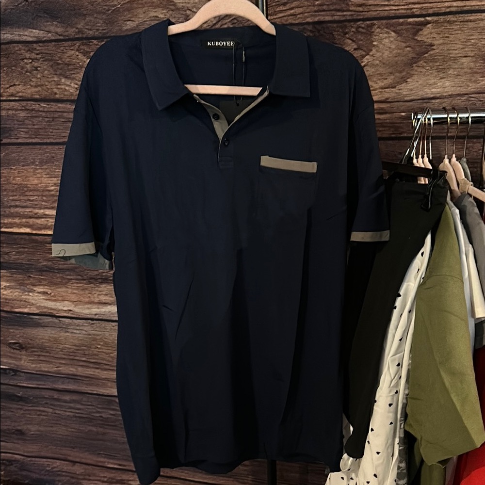 Xl New men’s polo shirt Kurotex Navy Blue Polo Shirt Amazon